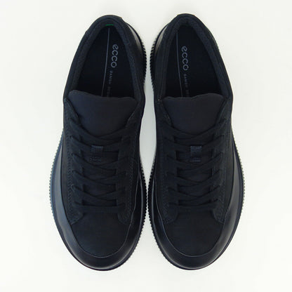 エコーECCOSOFTZEROWOMEN'SSNEAKERSブラック22028351052（レディース）防水快適な履き心地レザースニーカーレースアップウォーキングシューズ旅行「靴」