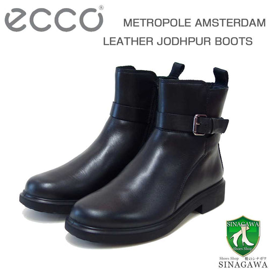 エコーECCO22201301001ブラック(レディース)防水仕様METROPOLEAMSTERDAMLEATHERJODHPURBOOTS上質天然皮革のジョッパーブーツ「靴」