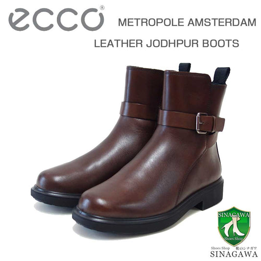 エコーECCO22201301667ブラウン（レディース）防水仕様METROPOLEAMSTERDAMLEATHERJODHPURBOOTS上質天然皮革のジョッパーブーツ「靴」