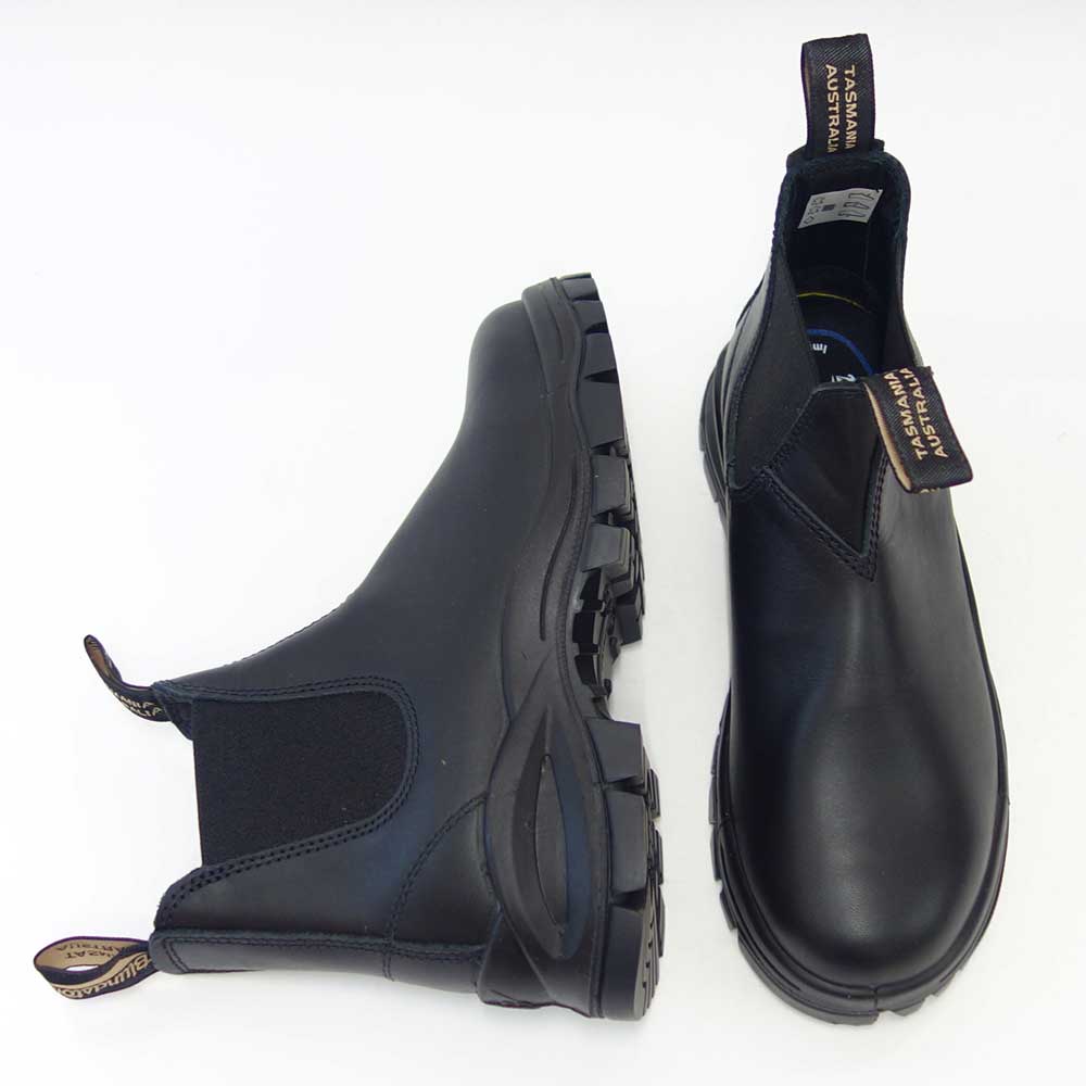 ブランドストーン Blundstone LUG BOOT BS2240 009 （ユニセックス） ブラック 防水レザー スムースレザー ショートブーツ スリッポン「靴」