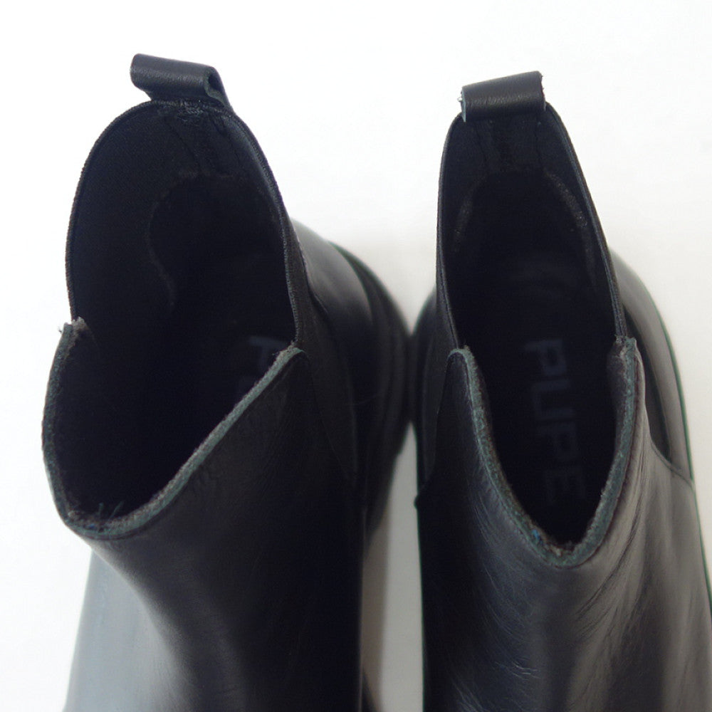 PUPEプーぺ232105ブラックサイドゴアブーツショートブーツ厚底軽量「靴」