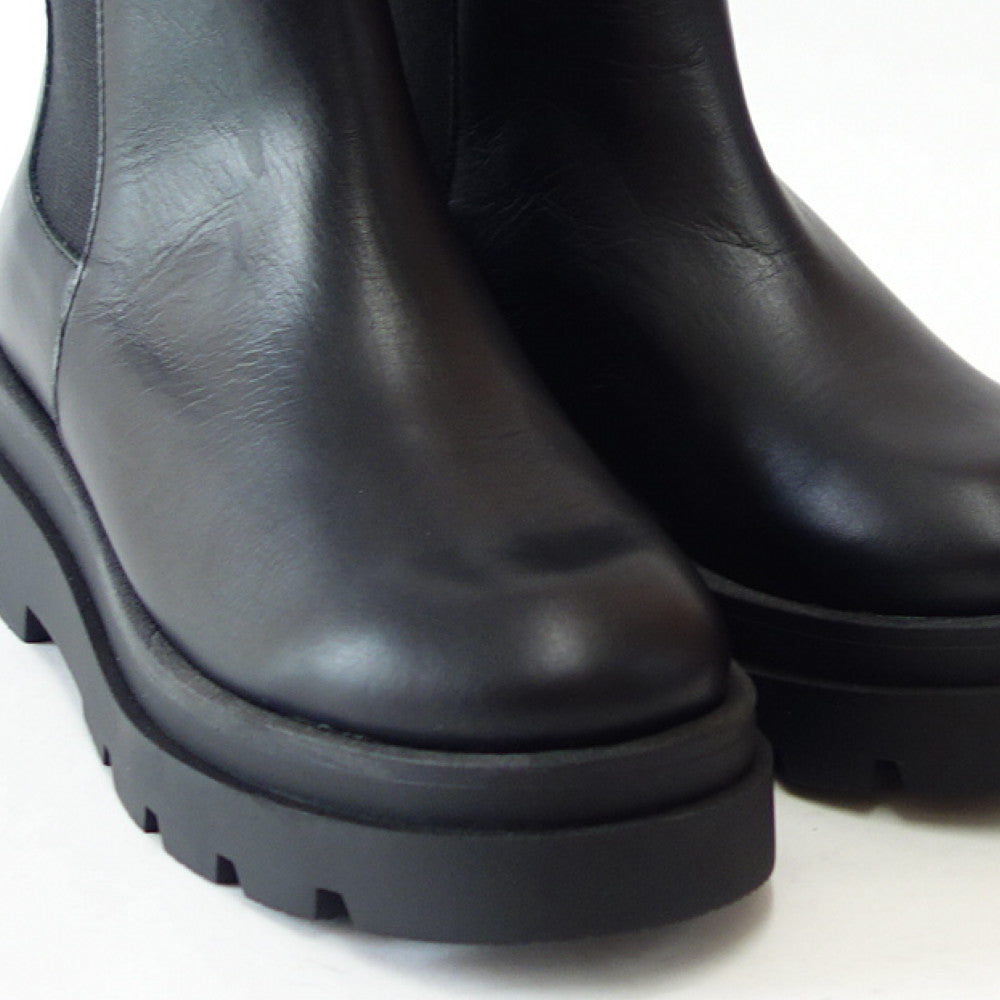 PUPEプーぺ232105ブラックサイドゴアブーツショートブーツ厚底軽量「靴」
