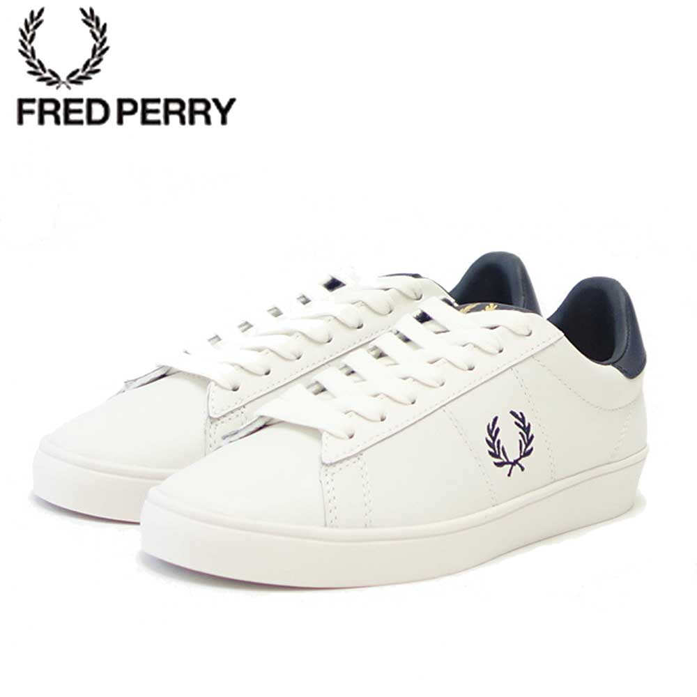 FRED PERRY フレッドペリー  B 2333 254（ユニセックス）SPENCER LEATHER （スペンサー レザー） カラー：Porcelain 天然皮革のローカットスニーカー  「靴」