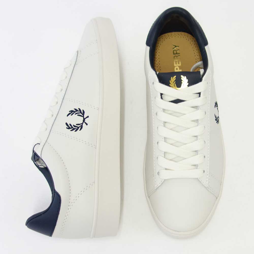 FRED PERRY フレッドペリー  B 2333 254（ユニセックス）SPENCER LEATHER （スペンサー レザー） カラー：Porcelain 天然皮革のローカットスニーカー  「靴」