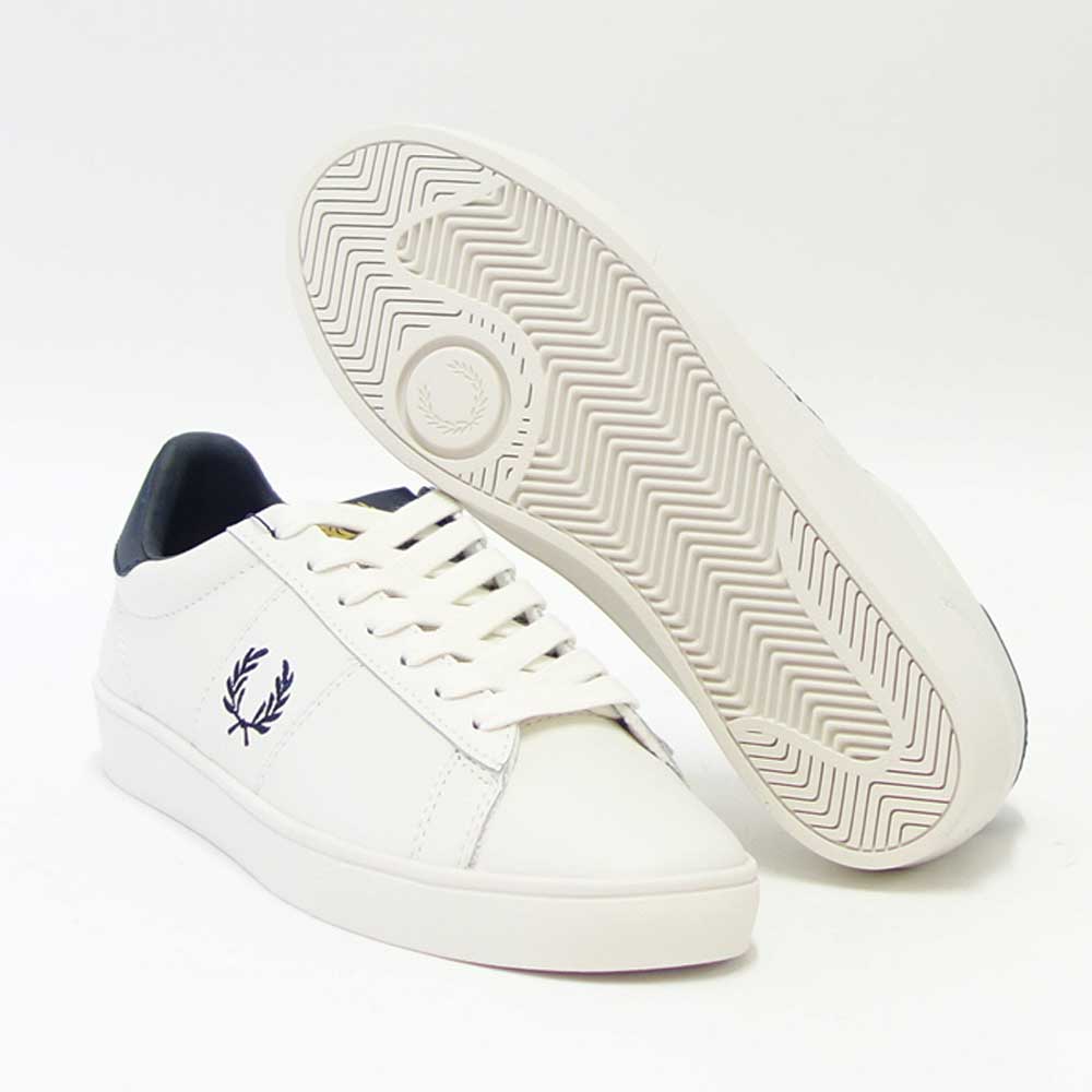 FRED PERRY フレッドペリー  B 2333 254（ユニセックス）SPENCER LEATHER （スペンサー レザー） カラー：Porcelain 天然皮革のローカットスニーカー  「靴」