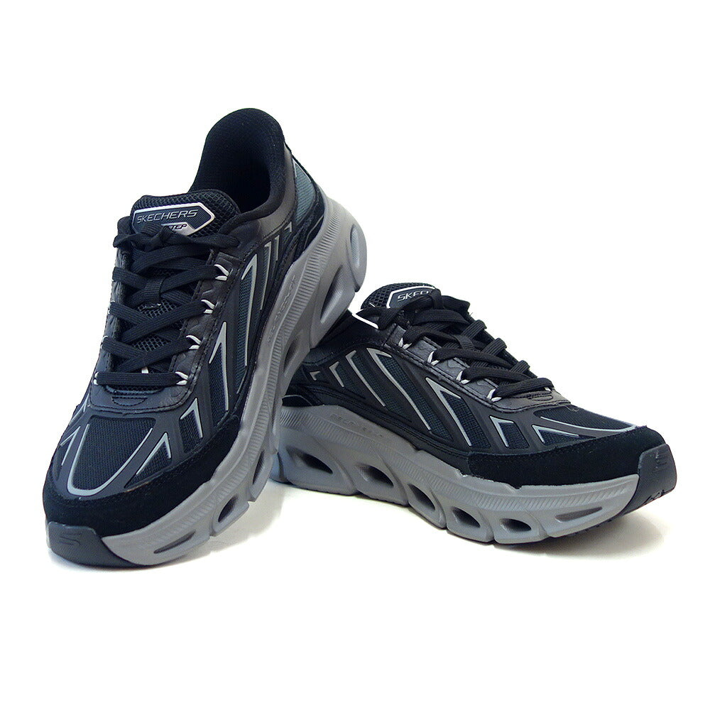 スケッチャーズSKECHERSリラックスドフィットグライドステップ-FATER233421ブラック/チャコール（メンズ）メッシュ人工繊維スニーカーハンズフリー「靴」