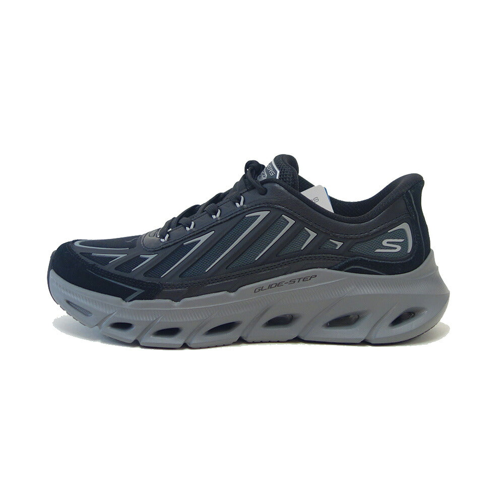 スケッチャーズ SKECHERS リラックスドフィット グライドステップ - FATER 233421 ブラック/チャコール （メンズ）メッシュ 人工繊維  スニーカー ハンズフリー  「靴」