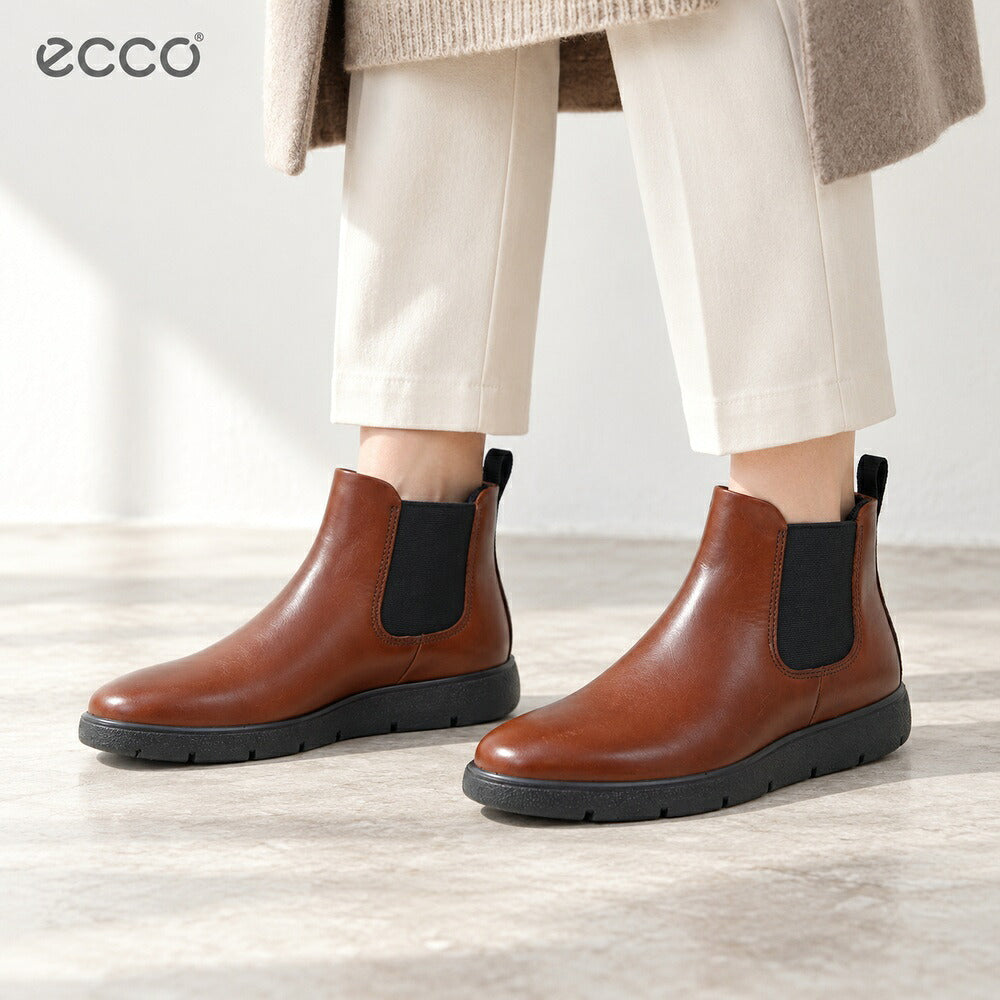 エコーECCO23931301014ブラウン（レディース）BELLA2チェルシーブーツ上質天然皮革サイドゴアブーツ「靴」