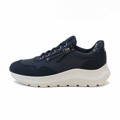 エコーECCOVALERIESIDEZIPSNEAKERブラック23980361771（レディース）レザーサイドジップレースアップコンフォートシューズ「靴」