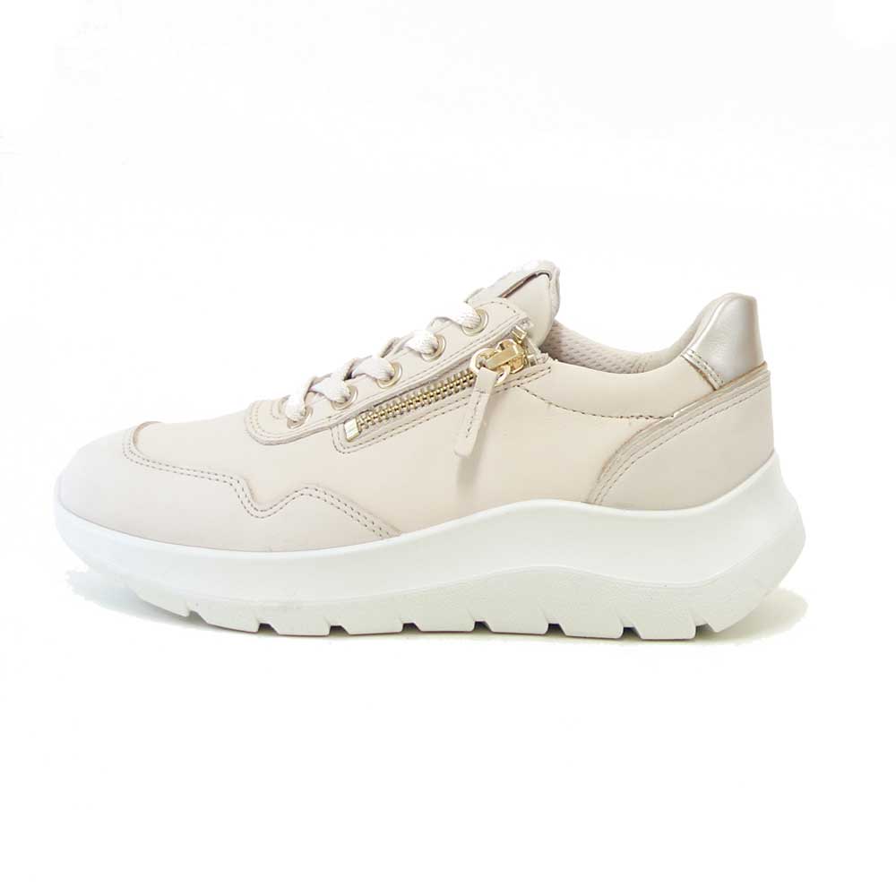 エコーECCOVALERIESIDEZIPSNEAKERベージュ23980361886（レディース）レザーサイドジップレースアップコンフォートシューズ「靴」
