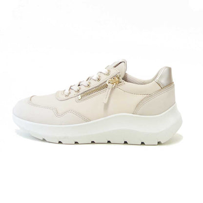 エコーECCOVALERIESIDEZIPSNEAKERベージュ23980361886（レディース）レザーサイドジップレースアップコンフォートシューズ「靴」