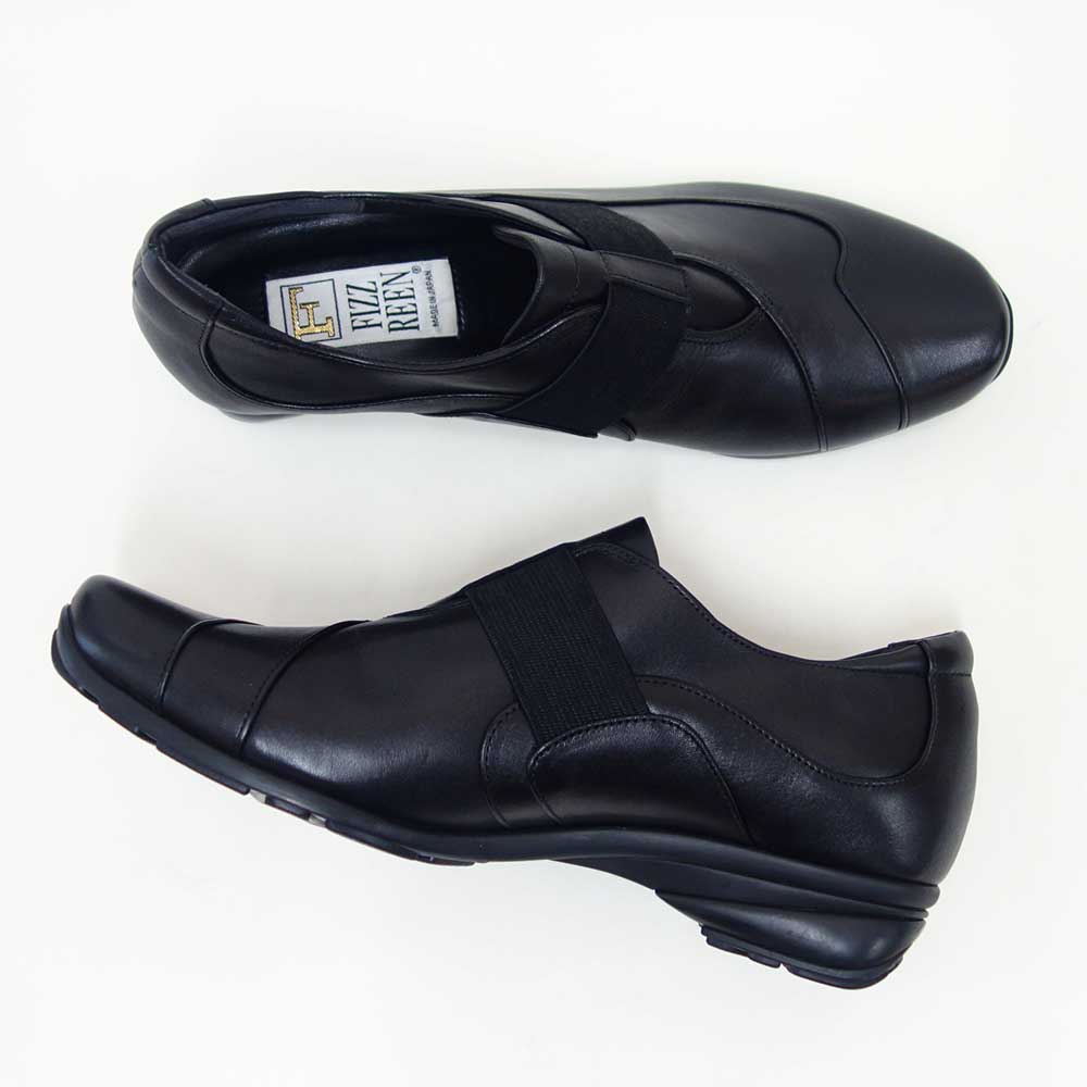 フィズリーンFIZZREEN22-2502ブラック（レディース）EEE(3E)スリッポンウェッジフラットシューズ（日本製）母の日おすすめギフト「靴」