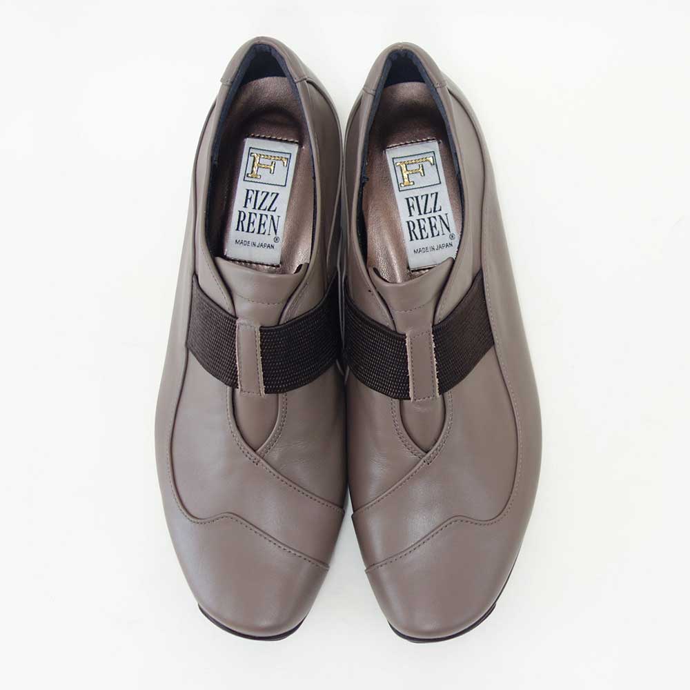 フィズリーンFIZZREEN22-2502チャコール（レディース）EEE(3E)スリッポンウェッジフラットシューズ（日本製）母の日おすすめギフト「靴」