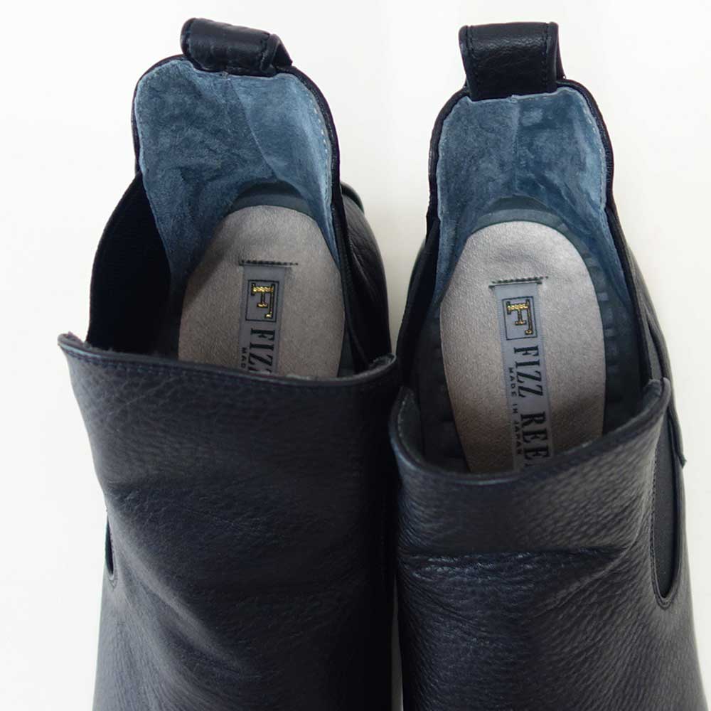 フィズリーンFIZZREEN2561ブラック（日本製）4Eソフトレザーの快適アンクルブーツショートブーツ「靴」