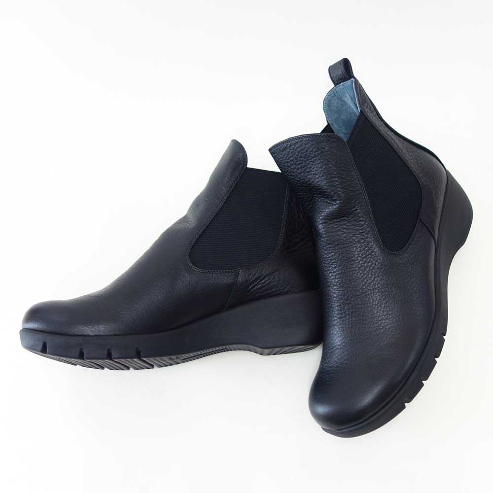 フィズリーンFIZZREEN2561ブラック（日本製）4Eソフトレザーの快適アンクルブーツショートブーツ「靴」
