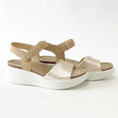 【SALE 30%OFF】 エコー ECCO FLOWT WEDGE LX WOMEN'S SANDAL ゴールド 272313 60704 （レディース） 厚底 ウェッジ コンフォート サンダル 快適な履き心地のレザーシューズ コンフォートシューズ 「靴」