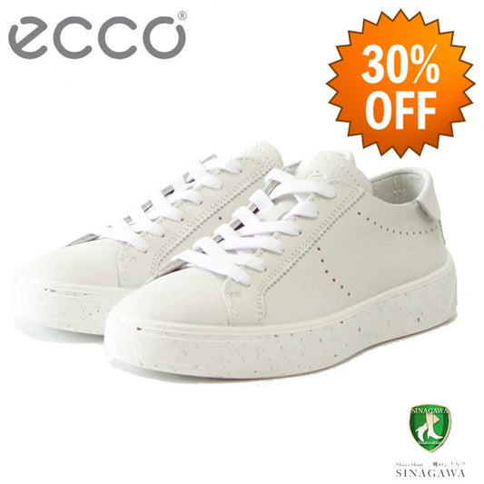 【SALE 30%OFF】 エコー ECCO STREET TRAY WOMEN'S SNEAKER ホワイト 291503 01007 （レディース） 快適な履き心地のレザースニーカー  レースアップ ウォーキングシューズ 旅行「靴」
