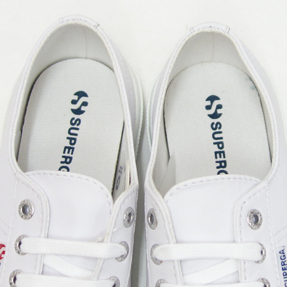 スペルガ SUPERGA 2750 NAPLNGCOTU（ユニセックス）オプティカルホワイト (2a8115bwaam)  ナッパレザー 風合いの良い天然皮革スニーカー レディース メンズ 「靴」