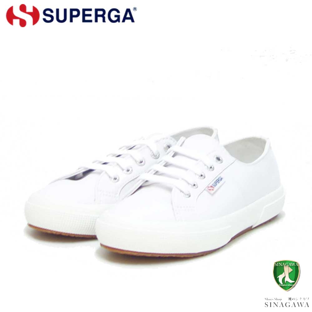 スペルガ SUPERGA 2750 NAPLNGCOTU（ユニセックス）オプティカルホワイト (2a8115bwaam)  ナッパレザー 風合いの良い天然皮革スニーカー レディース メンズ 「靴」