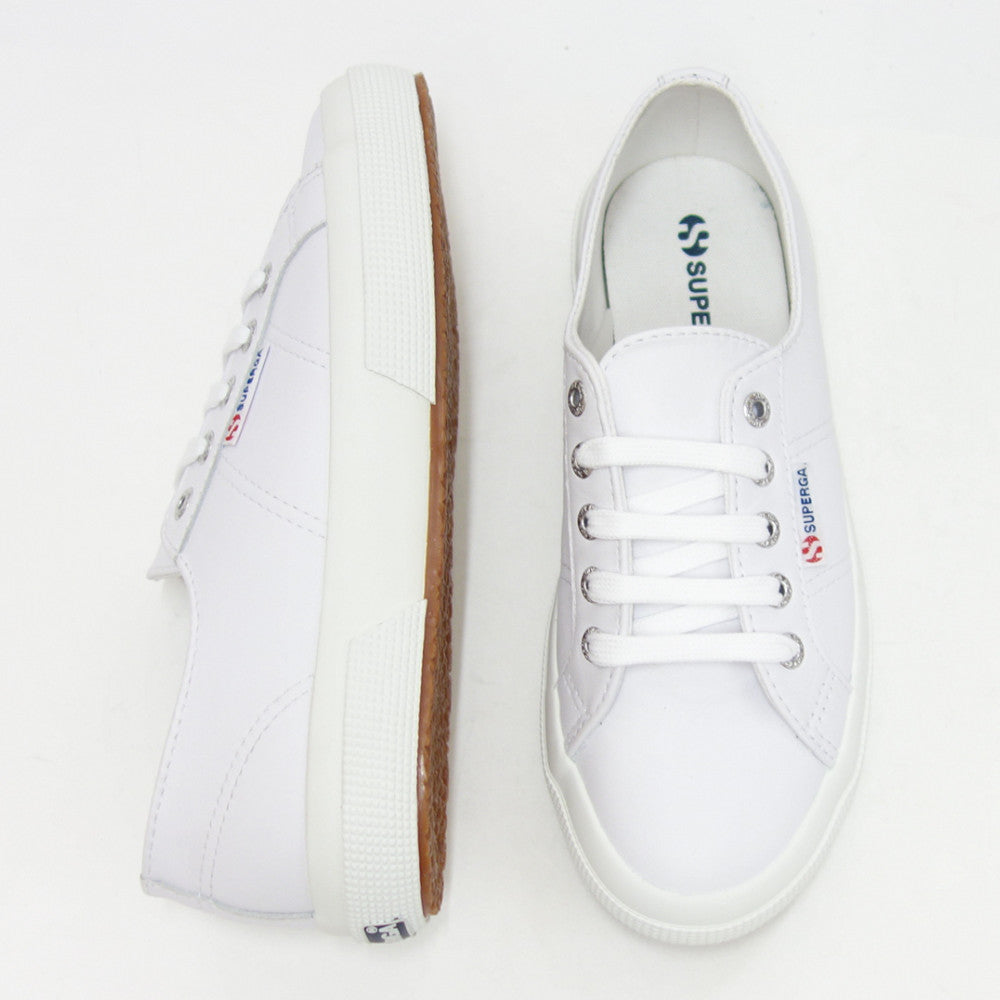 スペルガ SUPERGA 2750 NAPLNGCOTU（ユニセックス）オプティカルホワイト (2a8115bwaam)  ナッパレザー 風合いの良い天然皮革スニーカー レディース メンズ 「靴」