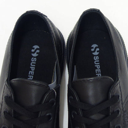 スペルガ SUPERGA 2750 NAPLNGCOTU（ユニセックス）トータルブラック (2a8115bwadm)  ナッパレザー 風合いの良い天然皮革スニーカー レディース メンズ 「靴」