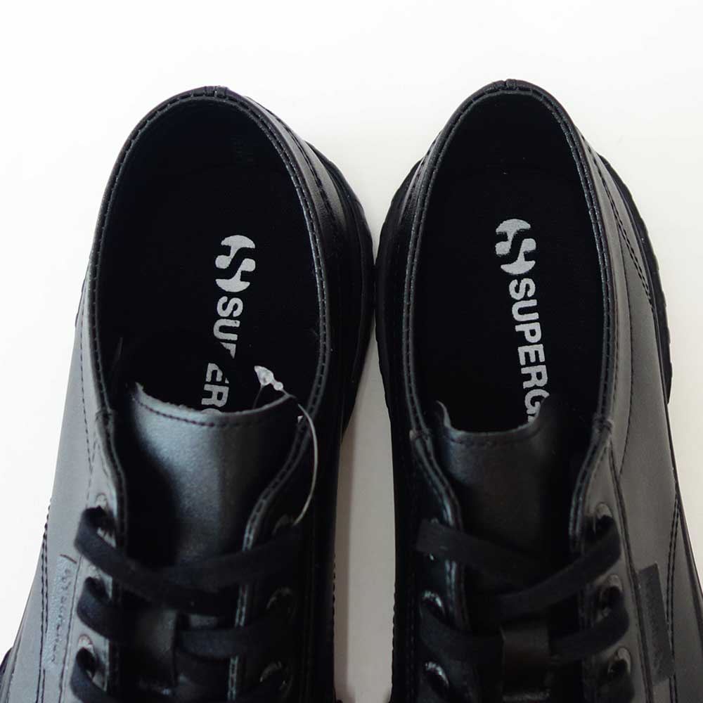 【SALE 20%OFF】 スペルガ SUPERGA 2630-WATERPROOF VEGAN LEATHER（ユニセックス）ブラック (2a81276w5004)  シンセティックレザー スニーカー ミリタリー メンズ シューズ  「靴」