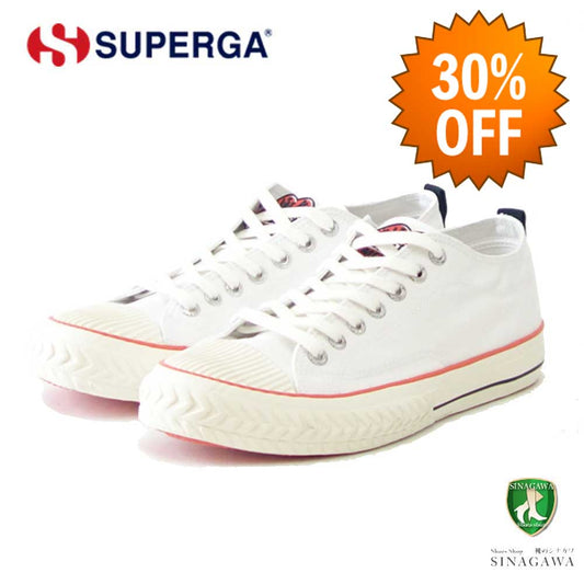 【SALE 30%OFF】 スペルガ SUPERGA 289-COLLEGE LIPS LOGO（メンズ）ホワイト (2s5117qwagz)  ナチュラル キャンバス スニーカー 「靴」
