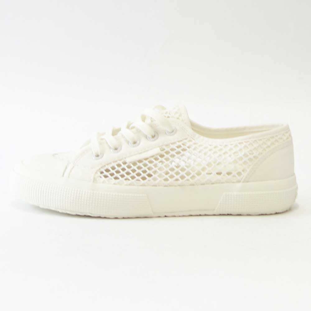 【SALE 40%OFF】 スペルガ SUPERGA 2294-MESH（レディース）トータル ホワイト  (2s6118dwa4p)  ナチュラルなキャンバススニーカー  レース メッシュ「靴」