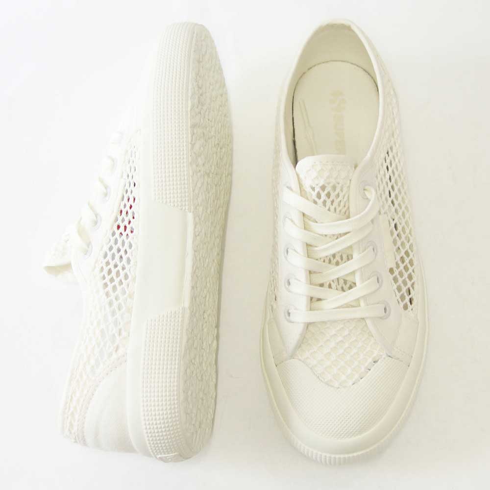 【SALE 40%OFF】 スペルガ SUPERGA 2294-MESH（レディース）トータル ホワイト  (2s6118dwa4p)  ナチュラルなキャンバススニーカー  レース メッシュ「靴」