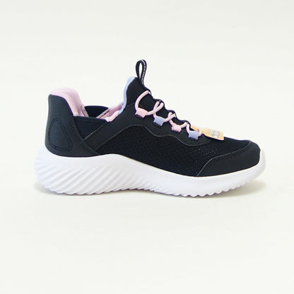 スケッチャーズSKECHERSBOUNDERシンプルキュート303585LBLKブラック（ガールズ）メッシュ人工繊維スニーカーハンズフリー子供靴「靴」