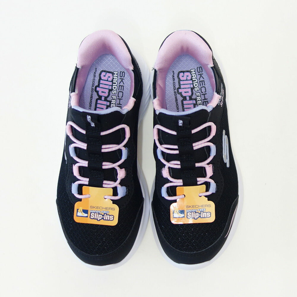 スケッチャーズSKECHERSBOUNDERシンプルキュート303585LBLKブラック（ガールズ）メッシュ人工繊維スニーカーハンズフリー子供靴「靴」