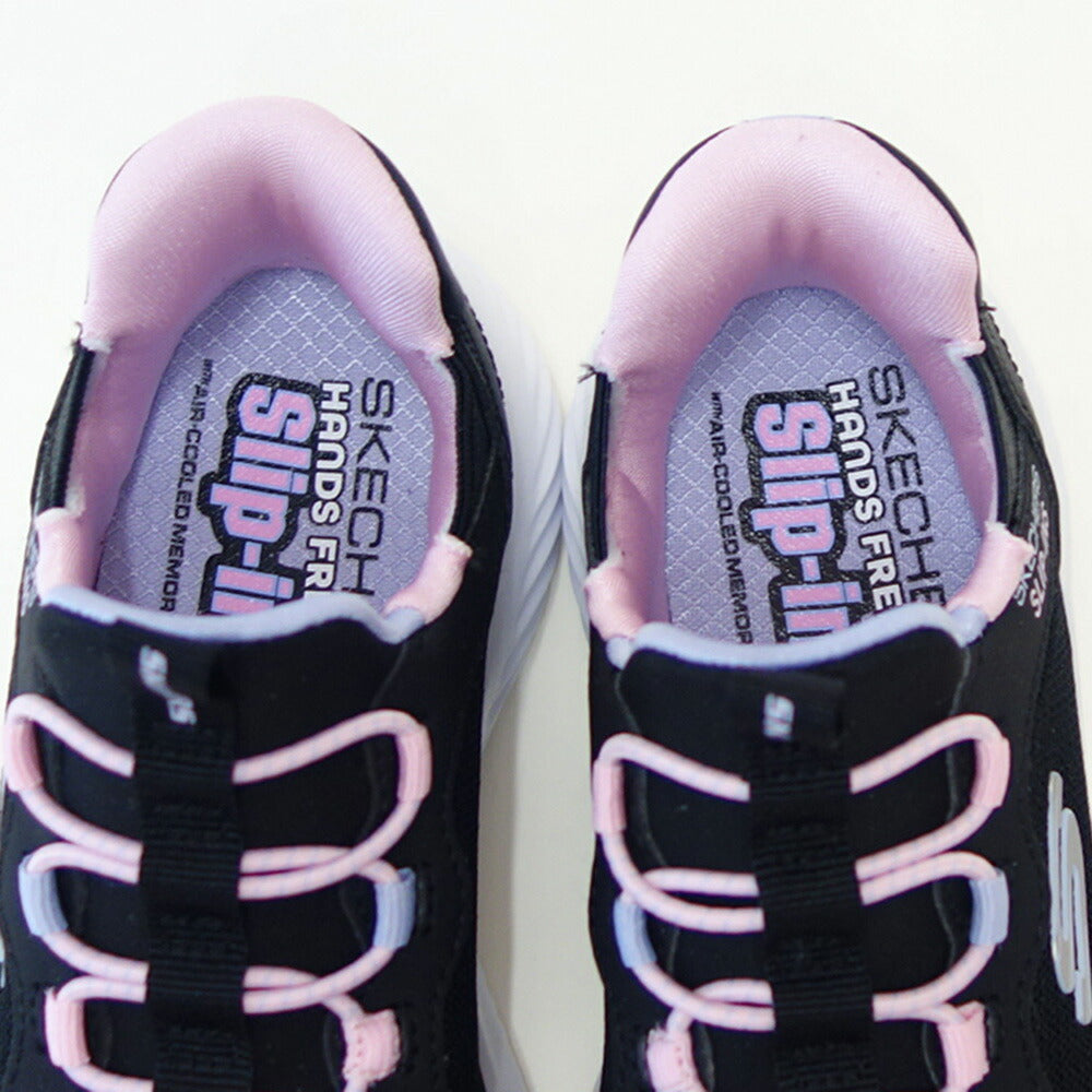 スケッチャーズSKECHERSBOUNDERシンプルキュート303585LBLKブラック（ガールズ）メッシュ人工繊維スニーカーハンズフリー子供靴「靴」