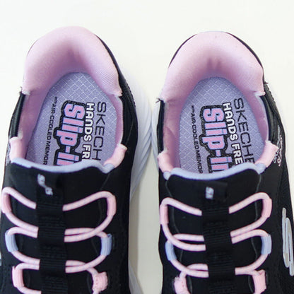 スケッチャーズSKECHERSBOUNDERシンプルキュート303585LBLKブラック（ガールズ）メッシュ人工繊維スニーカーハンズフリー子供靴「靴」