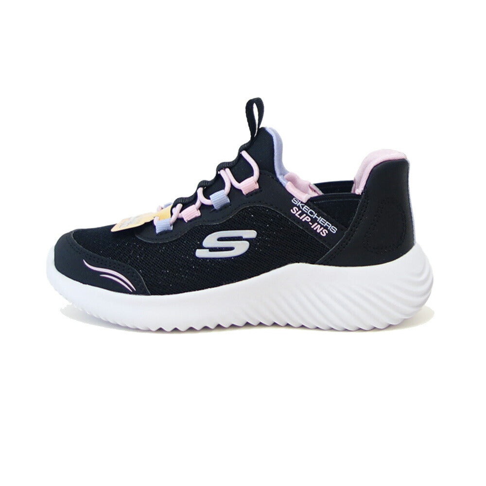 スケッチャーズ SKECHERS BOUNDER シンプル キュート 303585L BLK ブラック （ガールズ）メッシュ 人工繊維 スニーカー ハンズフリー 子供靴  「靴」