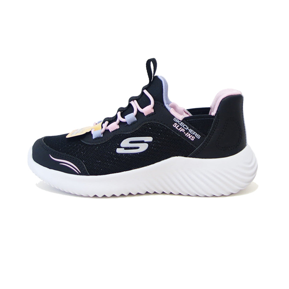 スケッチャーズ SKECHERS BOUNDER シンプル キュート 303585L BLK ブラック （ガールズ）メッシュ 人工繊維 スニーカー ハンズフリー 子供靴  「靴」