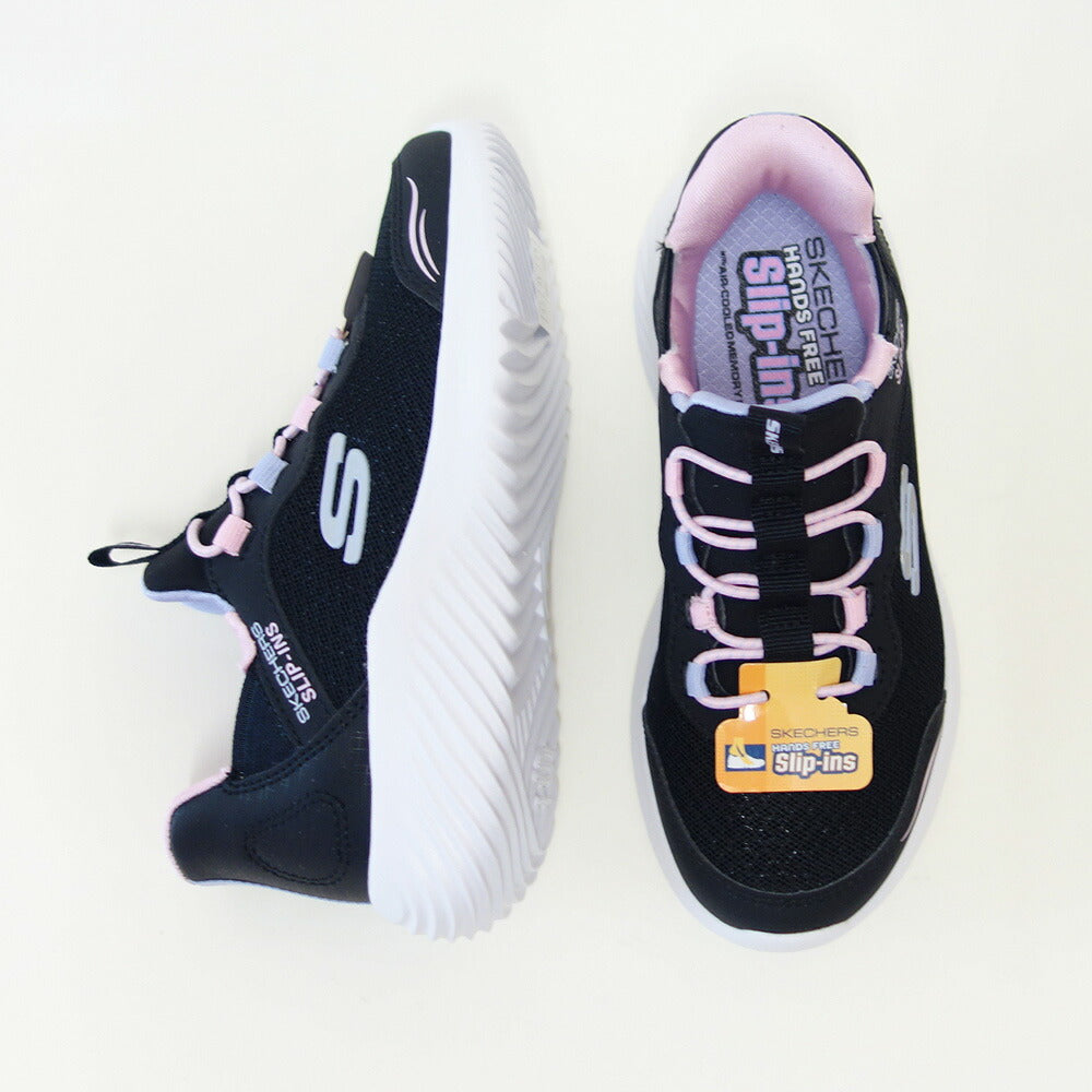 スケッチャーズSKECHERSBOUNDERシンプルキュート303585LBLKブラック（ガールズ）メッシュ人工繊維スニーカーハンズフリー子供靴「靴」