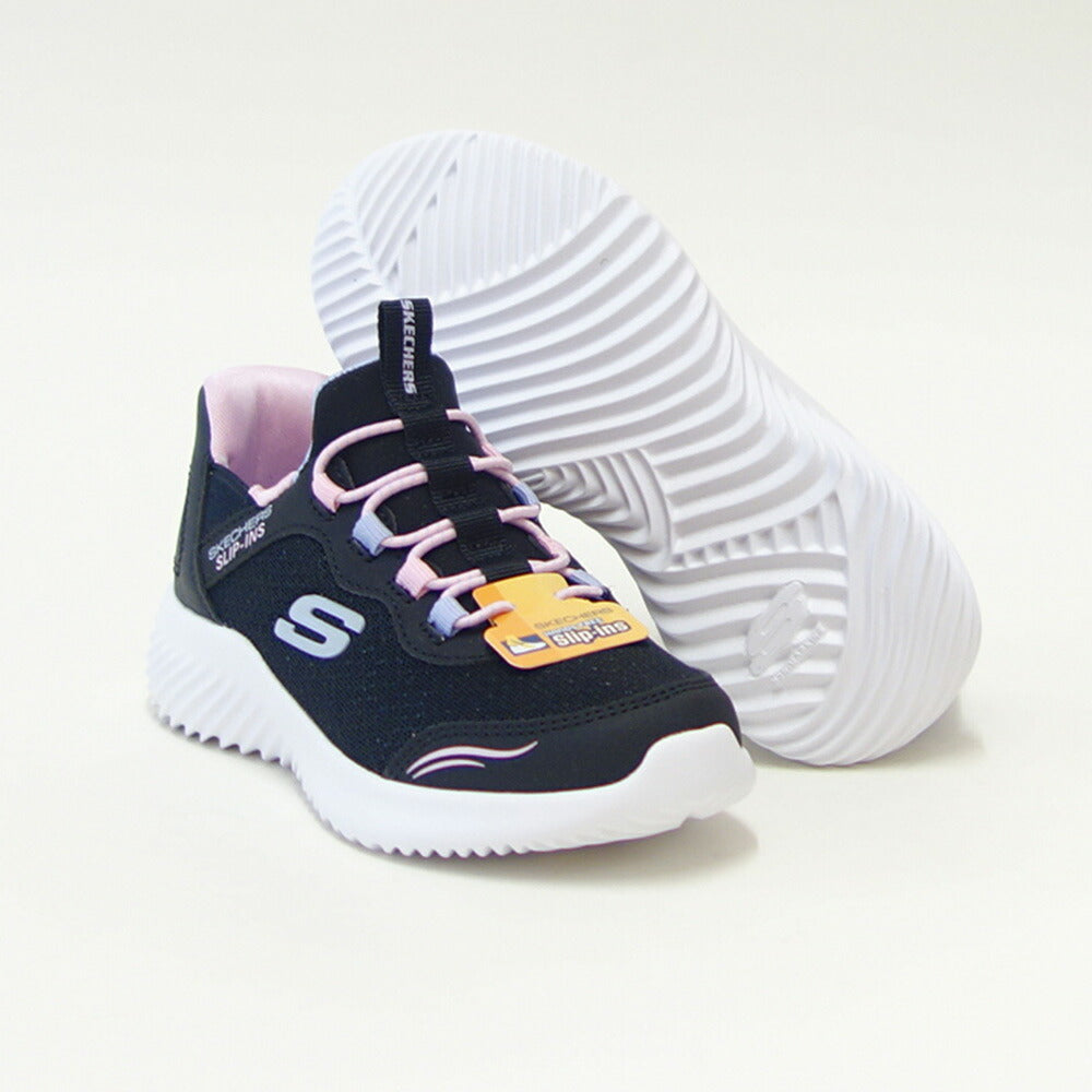 スケッチャーズSKECHERSBOUNDERシンプルキュート303585LBLKブラック（ガールズ）メッシュ人工繊維スニーカーハンズフリー子供靴「靴」