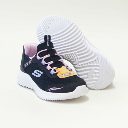 スケッチャーズSKECHERSBOUNDERシンプルキュート303585LBLKブラック（ガールズ）メッシュ人工繊維スニーカーハンズフリー子供靴「靴」