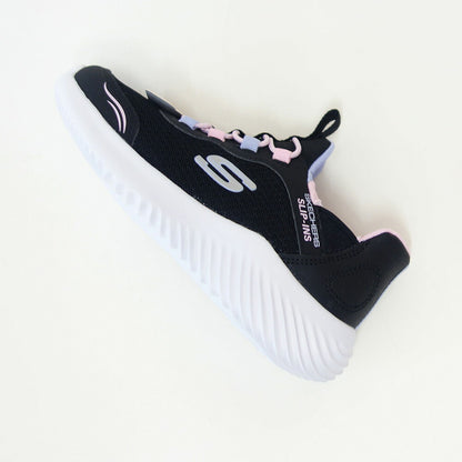 スケッチャーズSKECHERSBOUNDERシンプルキュート303585LBLKブラック（ガールズ）メッシュ人工繊維スニーカーハンズフリー子供靴「靴」