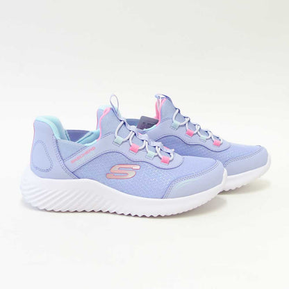 スケッチャーズSKECHERSBOUNDERシンプルキュート303585LLAVラベンダー（ガールズ）メッシュ人工繊維スニーカーハンズフリー子供靴「靴」