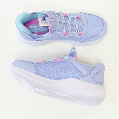スケッチャーズSKECHERSBOUNDERシンプルキュート303585LLAVラベンダー（ガールズ）メッシュ人工繊維スニーカーハンズフリー子供靴「靴」