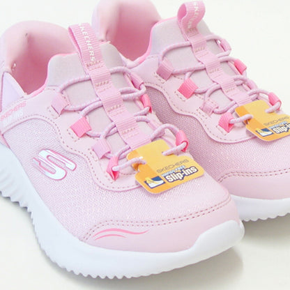 スケッチャーズSKECHERSBOUNDERシンプルキュート303585LLTPKライトピンク（ガールズ）メッシュ人工繊維スニーカーハンズフリー子供靴「靴」