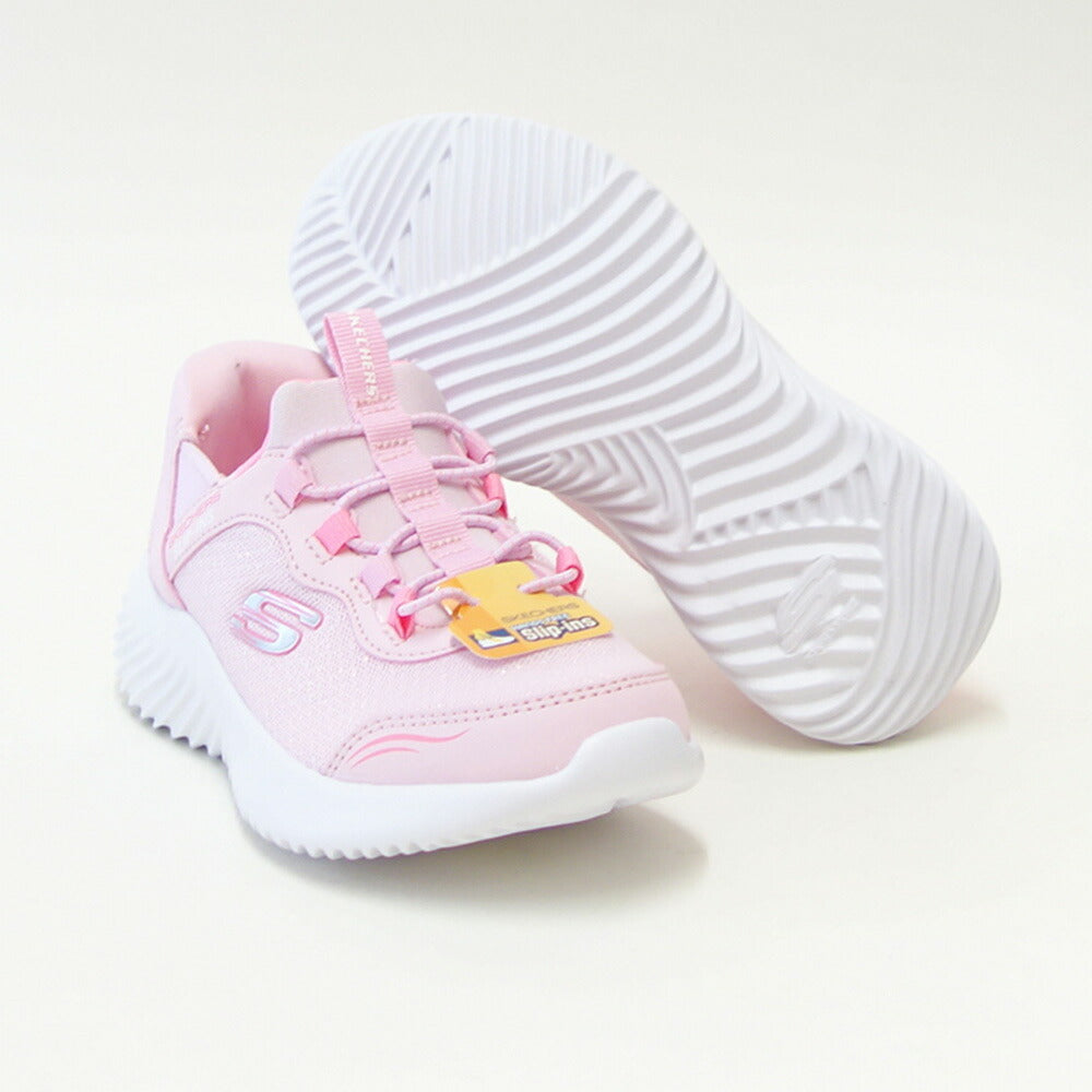 スケッチャーズSKECHERSBOUNDERシンプルキュート303585LLTPKライトピンク（ガールズ）メッシュ人工繊維スニーカーハンズフリー子供靴「靴」