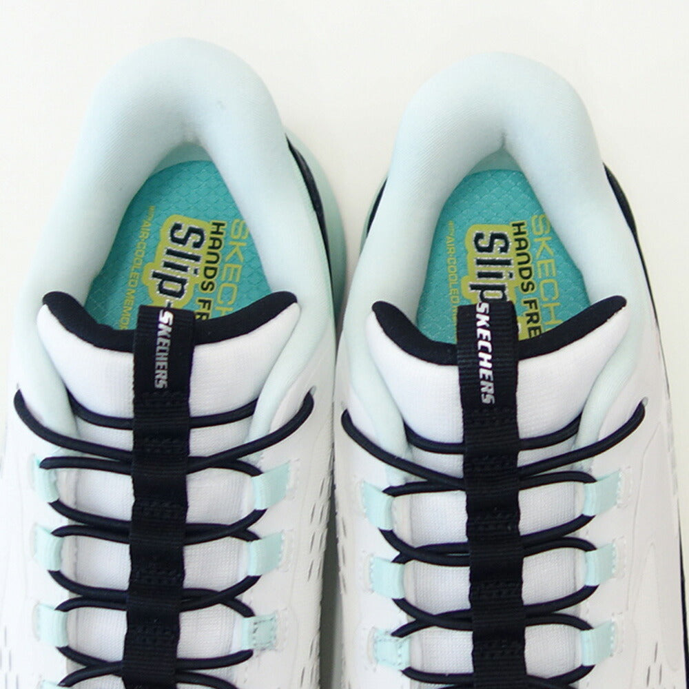 スケッチャーズSKECHERSGLIDE-STEPビスタレーン303654LWBTQホワイト/ターコイズ（ガールズ）メッシュ人工繊維スニーカーハンズフリー子供靴「靴」