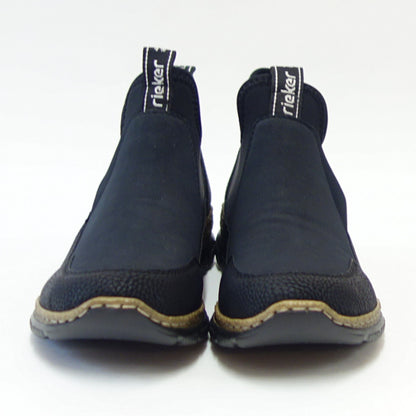 rieker リーカー N3275-00 ブラック （レディース）ブーティ 人工皮革 ふかふかクッション 甲深スリッポン フラット サイドゴア「靴」
