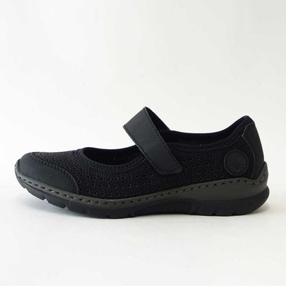 【SALE 20%OFF】 rieker リーカー L32B5-00 ブラック（レディース）人工皮革 クッション性の良いお洒落ストラップシューズ パンプス  「靴」