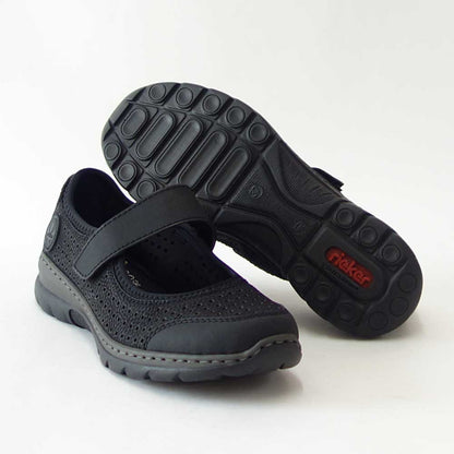【SALE 20%OFF】 rieker リーカー L32B5-00 ブラック（レディース）人工皮革 クッション性の良いお洒落ストラップシューズ パンプス  「靴」