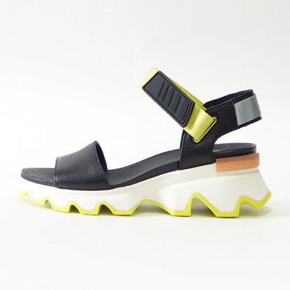 【SALE 40%OFF】 ソレル SOREL NL 3567（レディース サンダル） キネティックサンダル：ブラック / Sea Salt (012)   天然皮革 アンクルストラップ サンダル ウェッジヒール「靴」