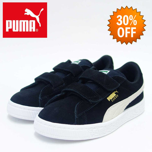 【SALE 30%OFF】 PUMA プーマ 359595 01（キッズ）  スウェード 2ストラップ PS カラー：ブラック／ホワイト 「靴」