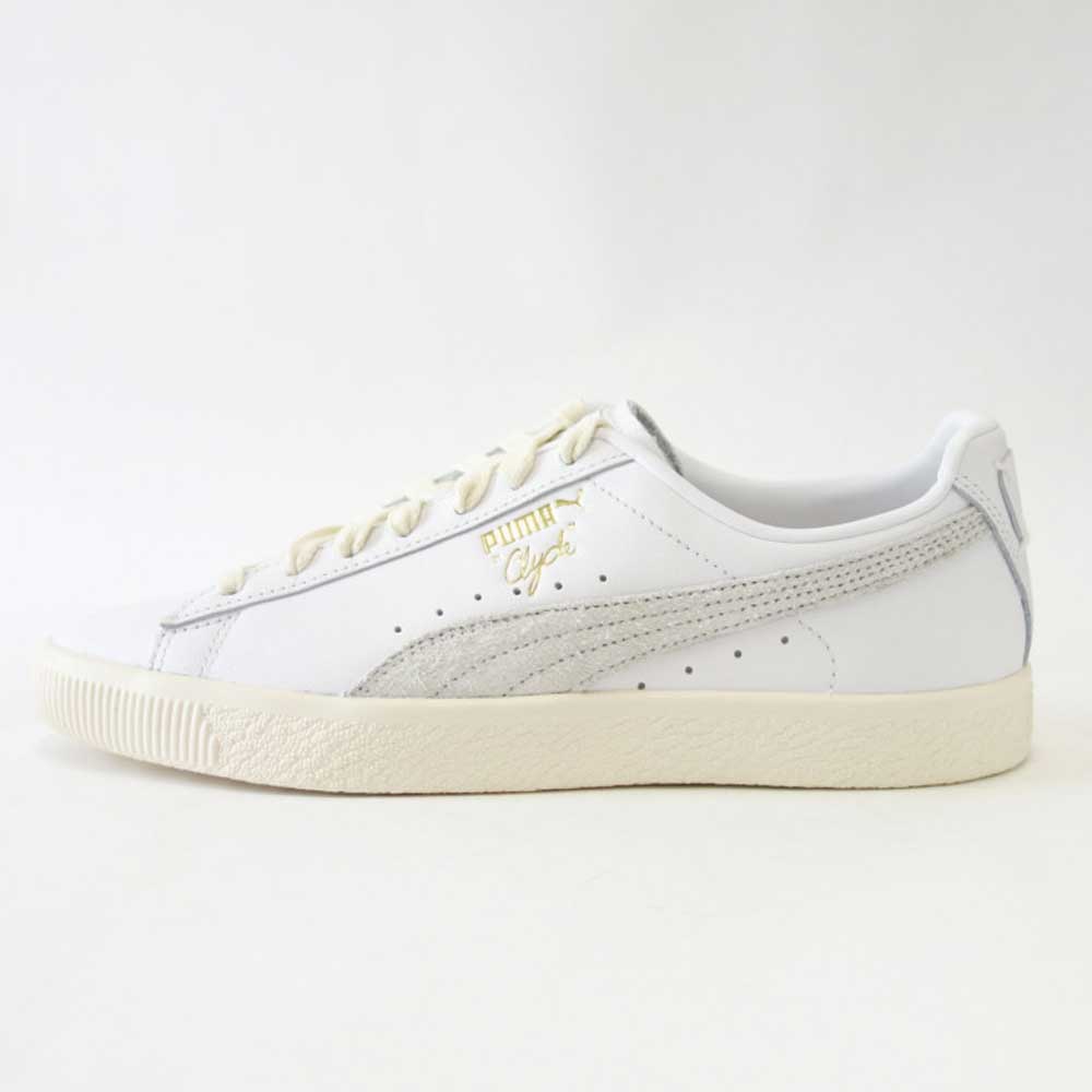 【SALE 20%OFF】 プーマ PUMA クライド ベース 39009101 ホワイト PUMA White-Frosted Ivory-Puma Team Gold（メンズ）天然皮革 ローカット スニーカー「靴」